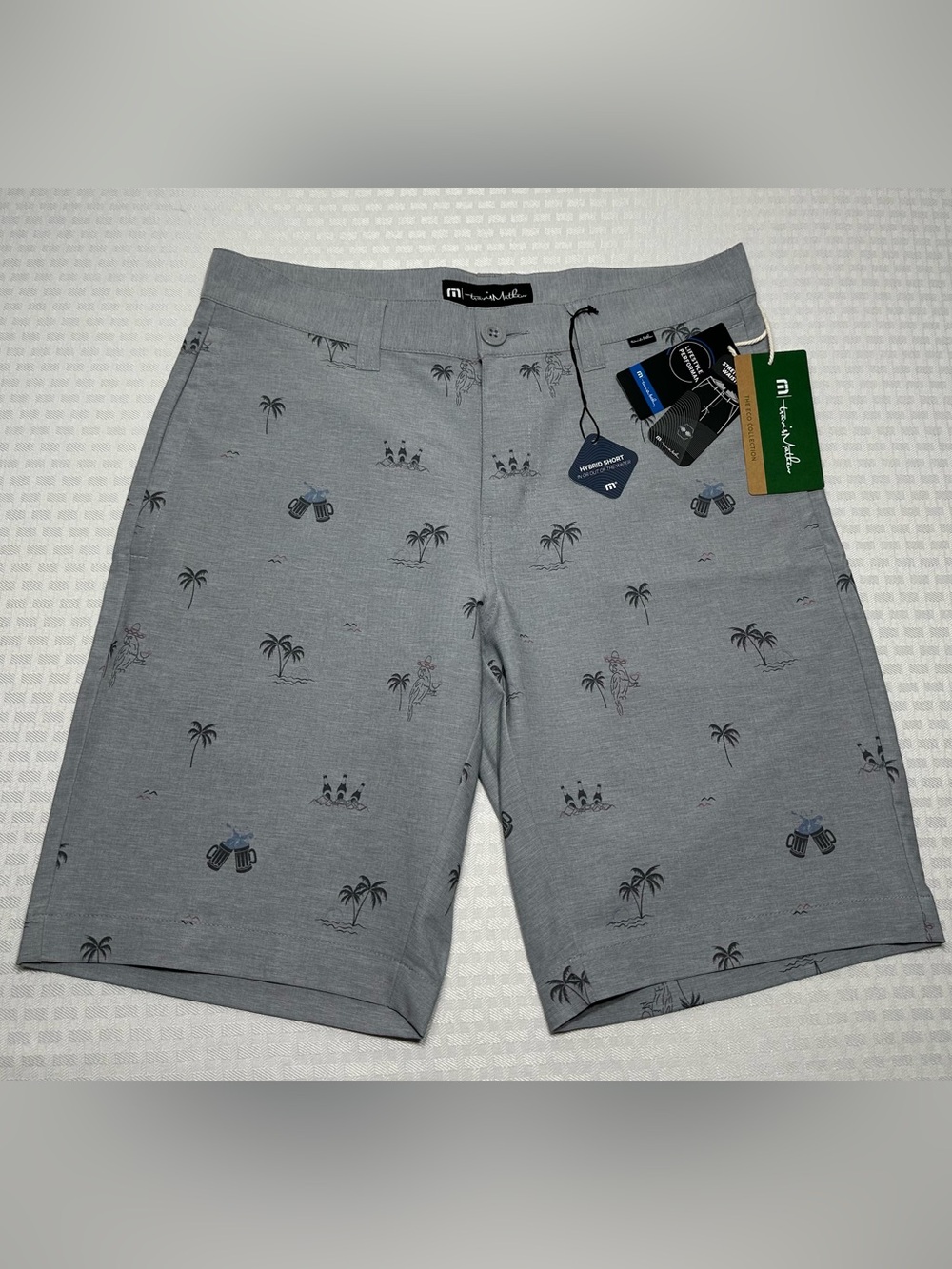 NWT! Travis Mathew 30 The Eco Collection Straight Shot Print Stretch Chino Short